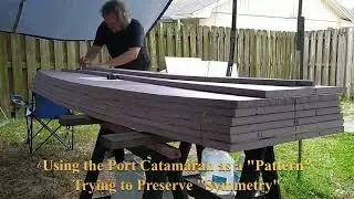 Shamglide Foam Kayak Sawfish Build - Part 3: Gluing the Gunwales, Transom, and the Catamaran Hull