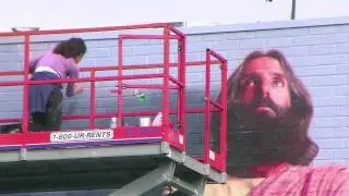 Biola Jesus Mural Art Conservation - Kent Twitchell Restoration Phase 3