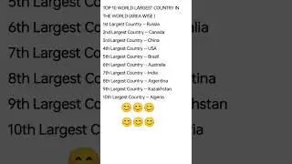 Top 10 largest country in the world area wise #english #rrb #exam #ssc