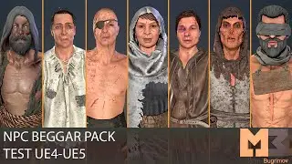 NPC Beggar Pack Test Epic Skeleton In UE4-UE5