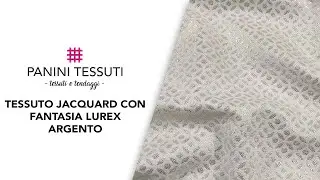 Tessuto Jacquard con Fantasia Lurex Argento