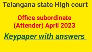 TSHC Office subordinate (Attender) Exam 29/04/23 Paper Explanation | #subordinate #court #aspirants|
