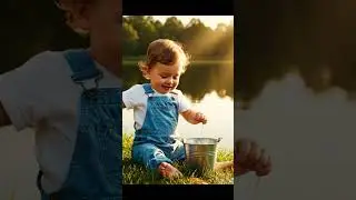 baby catching fish#baby #cutebaby #fishing #fairytales