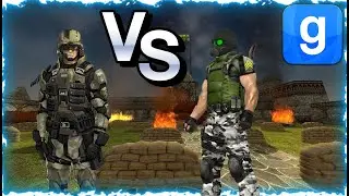 HECU Marines VS HALO Marines SNPC Fight Garry's Mod