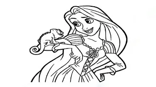 Disney Princess Rapunzel Colouring For Kids 