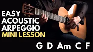 🎸 Easy Arpeggios Acoustic Guitar Ex 4 - Oasis Style Fingerpicking Pattern