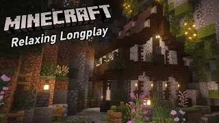 Mossy Mountain Side House Next To A Chasm | Minecraft Relaxing Longplay (No Commentary)