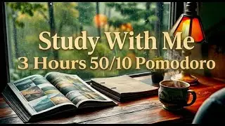 STUDY WITH ME: 3 Hours of Deep Focus 🌧️ Rainy Window & Books (w/Heavy Rain Sounds)