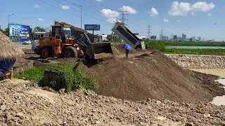 Wonderful project!! Filling Sand Delete Pond By Bulldozer Shantui SlDH17-C2 & Weel Loader