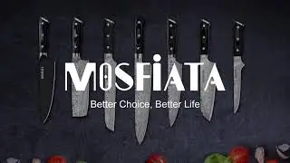 MOSFiATA 8&rdquo; - Super Sharp Titanium Plated Chef's Knife with Finger Guard and Knife Sharpener GiftBox