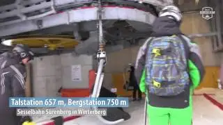 Fahrt mit der Achtersesselbahn S&uuml;renberg im Skigebiet Winterberg