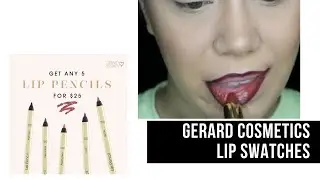 GERARD COSMETICS LIP SWATCHES