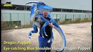 Eye-catching Blue Shoulder Flying Dragon Puppet | Dragon puppets