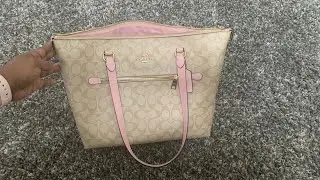 COACH GALLERY TOTE in SIGNATURE CANVAS w/ PINK TRIM