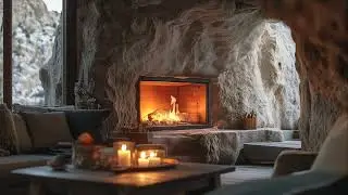 Relaxing Fireplace Sounds | Peaceful Ambient Cave Fireplace, White Noise from Nature | Sleep & Focus