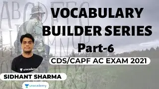Vocabulary Builder Series Part-6 | English for CAPF | Sidhant Sharma