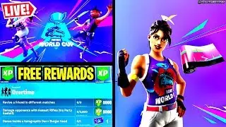 🔴 *NEW* OVERTIME CHALLENGES FREE REWARDS, WORLD CUP UNLOCKS/SKIN GAMEPLAY (FORTNITE LIVE)
