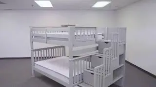 BK981 Full over Full Stairway Bunk Bed