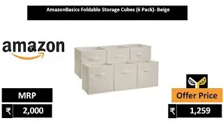AmazonBasics Foldable Storage Cubes 6 Pack  Beige