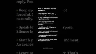 How to Influence Anyone Instantly #Respect #Confidence #Mindset #selfgrowth #selfimprovement #shorts
