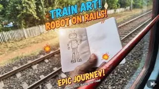 Robot on Rails 🚂 | I Drew This on a Train | My Train Sketchbook📓 #trainart #travelvlog #robotdrawing