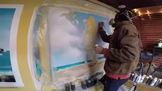 Пейзаж моря рисунок/ TSWET/graffiti landscape / cans+brushes