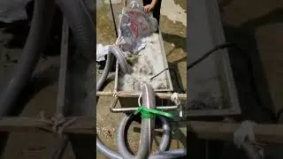 Our patented cutting sump pump is working in the water.