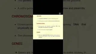 Some Definitions 2: Genome, Chromosomes and Gene....