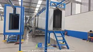 Large Powder Coating line  with pretreatment made by Yantai Clear Coating Equipment