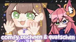 Müde Katze zeichnet ein Bild für einen Art Contest fertig, juhu!