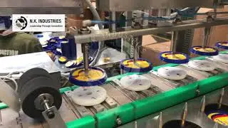 Lid Sticker Labeling Machine & Stacking Machine