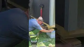 Leveling the Shed with Blocks