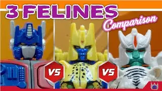 Transformers Legacy Evolution Leo Prime vs Cheetor vs Tigertron 3 Felines size comparison.