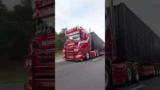 Amazing Red Scania on the Road                                                              #scania