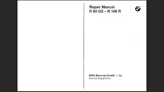 BMW R80GS R100GS R100R 1987-1996 Service Workshop Repair Manual Download PDF