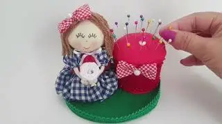 Como fazer um lindo porta alfinete de bonequinha/feito com materiais recicláveis com Cris Pinheiro