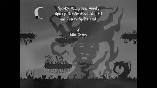 Spooky Monster Asset Set #1 - Monochromatic Sprite Assets for Dark Metroidvania video games.