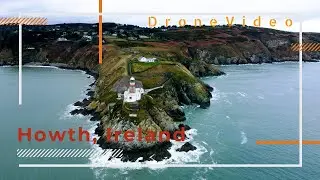 Howth,Howth Harbour, Ireland, suburb of Dublin - 4k drone shooting