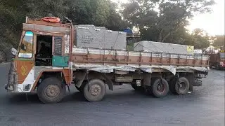 Struggling the Heavy Loaded Truck With Heavy Traffic Dhimbam Ghat Section