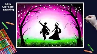 Navaratri Drawing by Oil Pastel step by step || Navaratri Drawing  || Durgamaa Navaratri Drawing