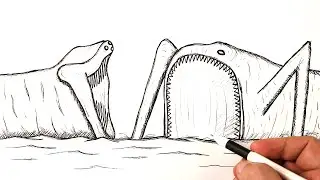 How to draw a Sea Eater attacking El Gran Maja