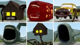 HOUSEHEAD BUS EATER, TRAIN EATER, CAR EATER, THE BLOOP VS ALL TREVOR HENDERSON BATTLE In GMOD!