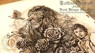 A Beautiful Family Tattoo Design - Dark Design Graphics