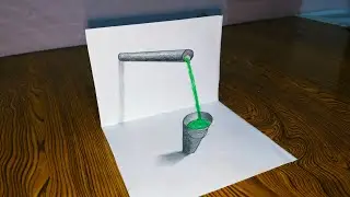 very Easy 3D Drawing 🔥 How To CREATE  with depth Effect 3D चित्र कला वीडियो #drawing #video 
