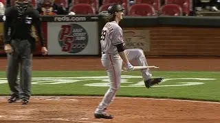 SF@CIN: Samardzija strikes out, breaks bat over leg