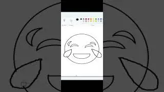 How to draw laughing emoji in ms paint | laughing emoji  #drawing #emoji  #shorts