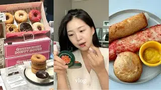 빵순이 VLOG | 약수동 빵사냥꾼의 등장 | 퀸즈베리도넛 영접 | 약수동 빵굼터 | 공복운동하고 어묵으로 단백질 채우기 | 입터진 날 | 과자로 폭주하는 일상 | 친척오빠 결혼식