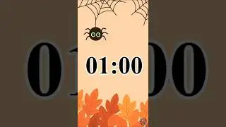 1-Minute Pastel Halloween Timer &ndash; Cute Spiders & Autumn Leaves 🕸️🎃
