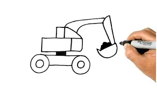 How to Draw an Excavator Easy and Simple