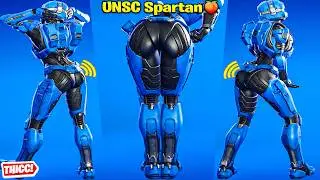 Fortnite UNSC Spartan Skin Showcase Thicc 🍑😍 Top Tiktok Dances & Emotes 😘 Hot New Battle Pass Girl 😜